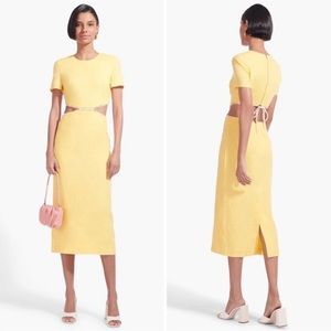 Staud Yellow Wallflower Matteo Midi Dress - Size 16 - NWT